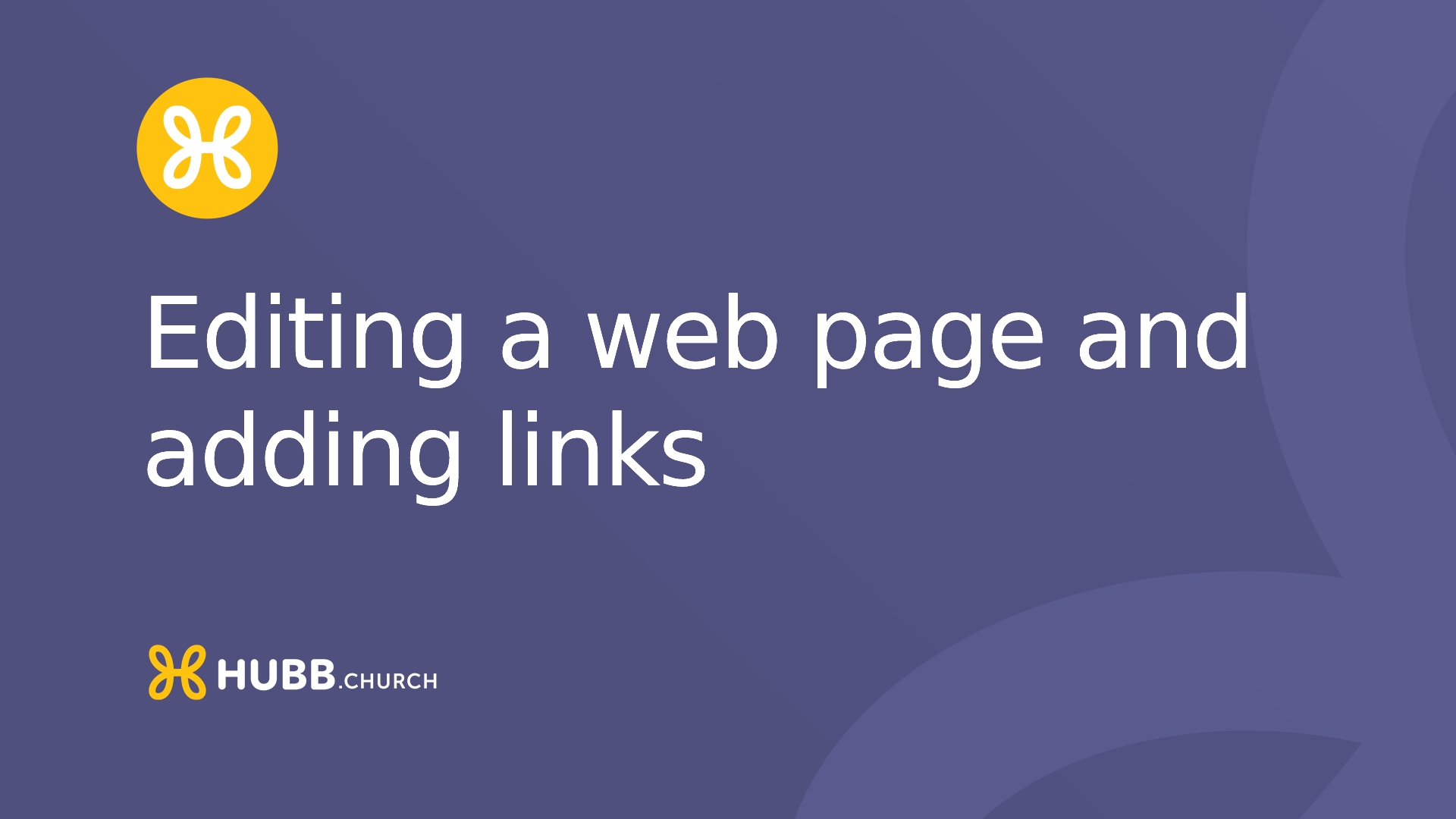 Editing a Web Page and adding links
