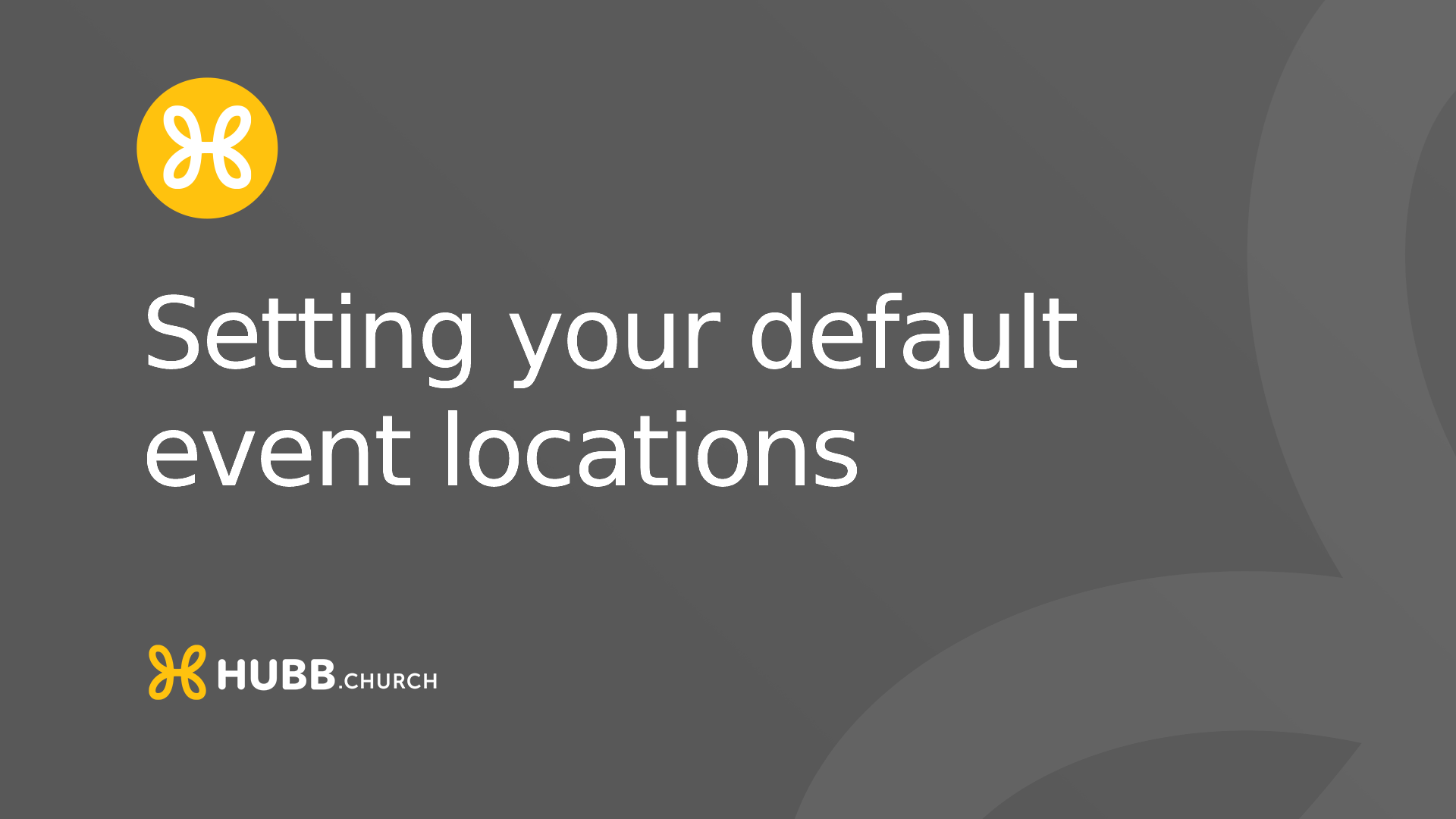 Setting your default event locations