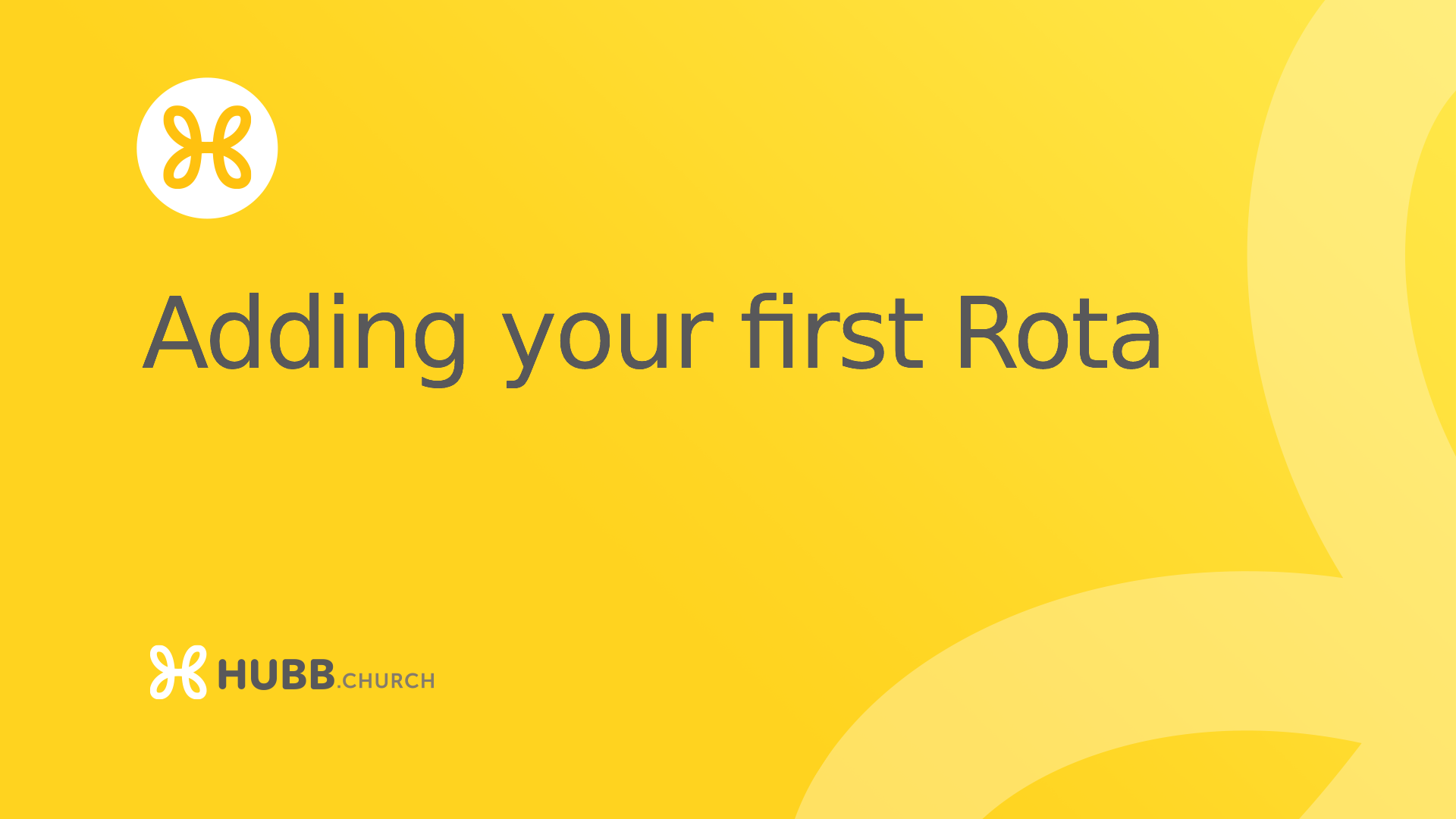 Adding your first rota