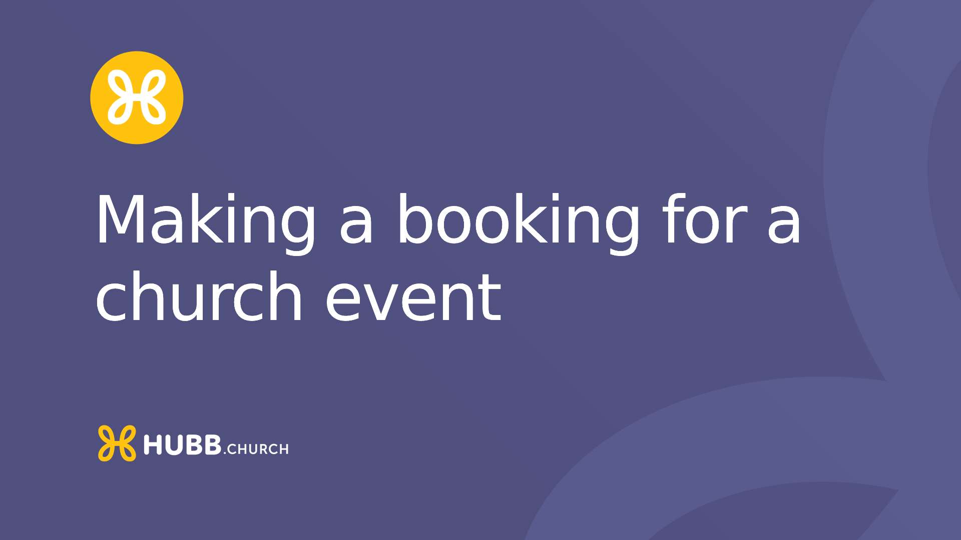 Making a booking for a church event